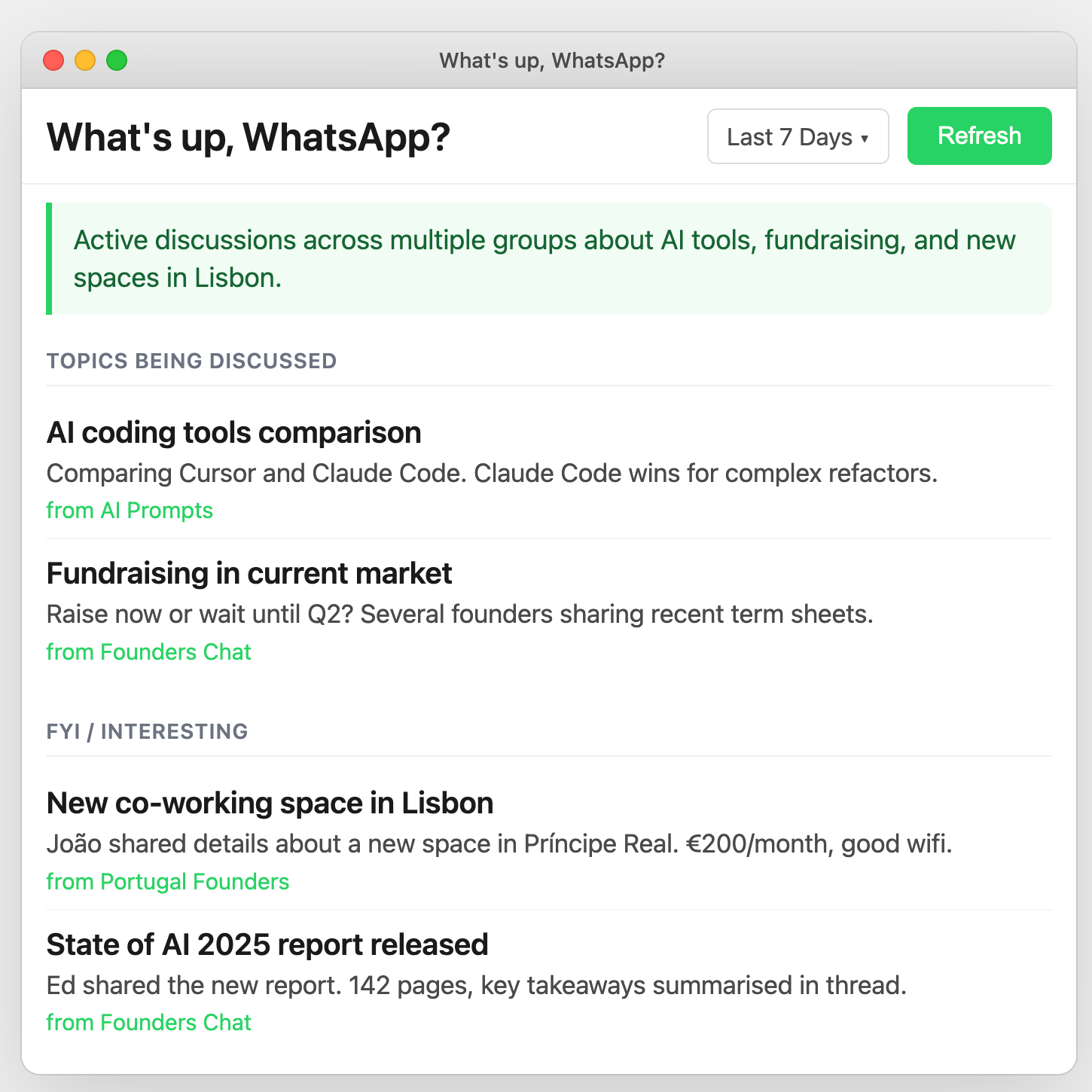Action items panel showing tasks that need your attention
